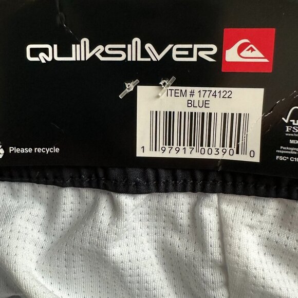 Quiksilver Volley Swim Shorts Men's Size M Blue UV Protection Quick Dry Stretch - Picture 6 of 12